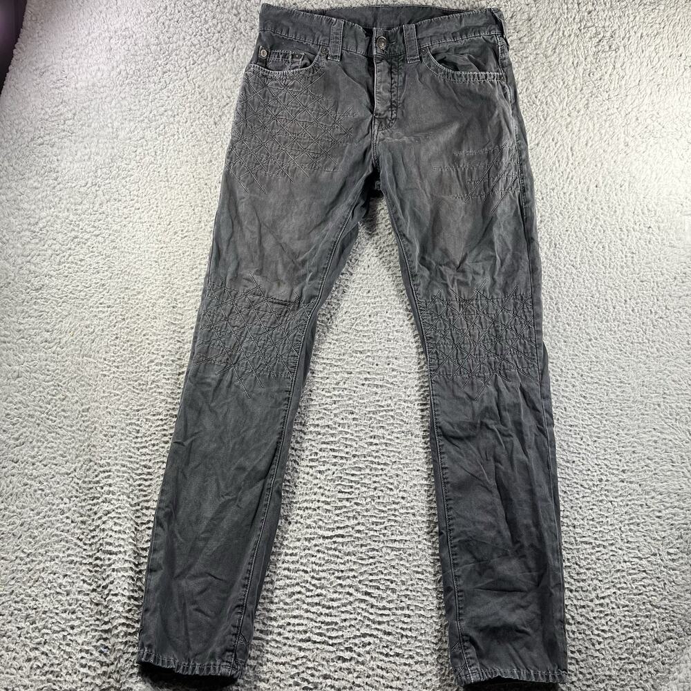 True Religion Dean Slim Relaxed Geo Quilted Pants Grey 32x32 READ